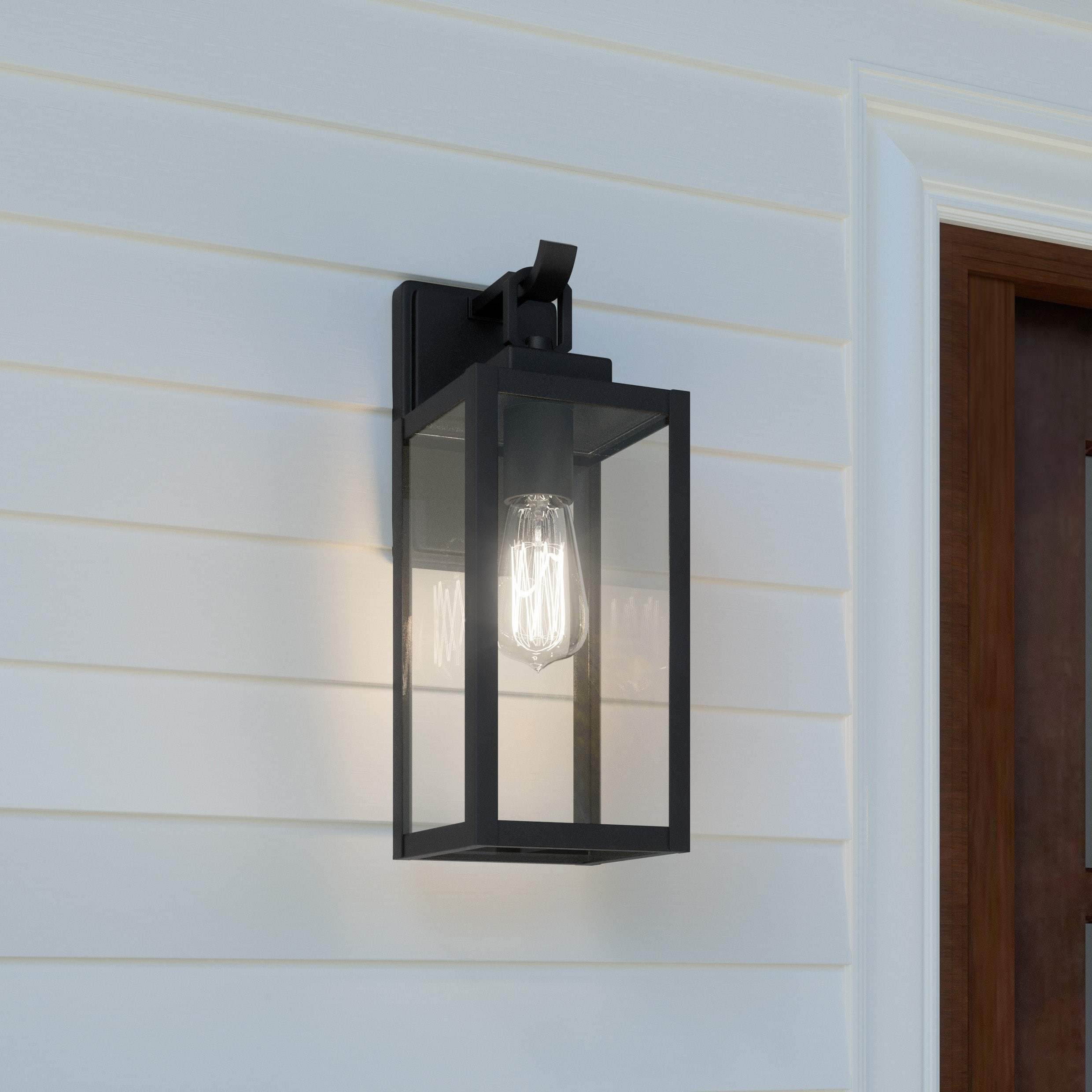 Quoizel Breitling 1 -Light 13.5-in H Matte Black Hardwired Outdoor Wall Light | LWS3747A | Lowe's
