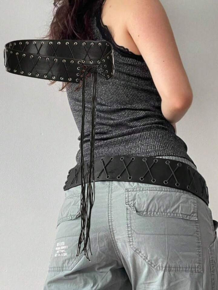 2pcs Vintage American Y2K Style Sexy Tassel Strap Grommet Waist Belt For Women, Hip-Hugging And I... | SHEIN