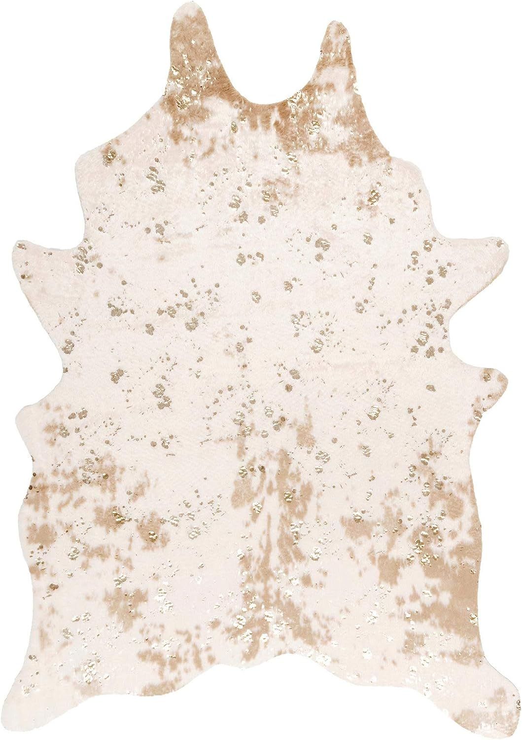 nuLOOM Iraida Faux Cowhide Shaped Rug, 5' 9" x 7' 7", Off-white | Amazon (US)