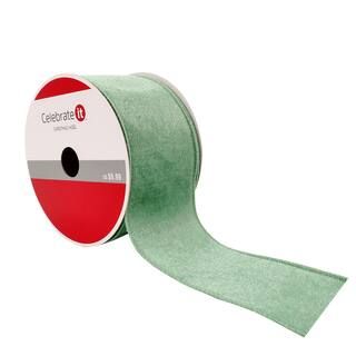 2.5" Velvet Wired Green Ribbon by Celebrate It™ Christmas | Michaels Stores