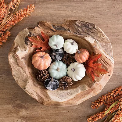 Orange, Blue, Buffalo Check Mini Pumpkin Filler | Kirkland's Home