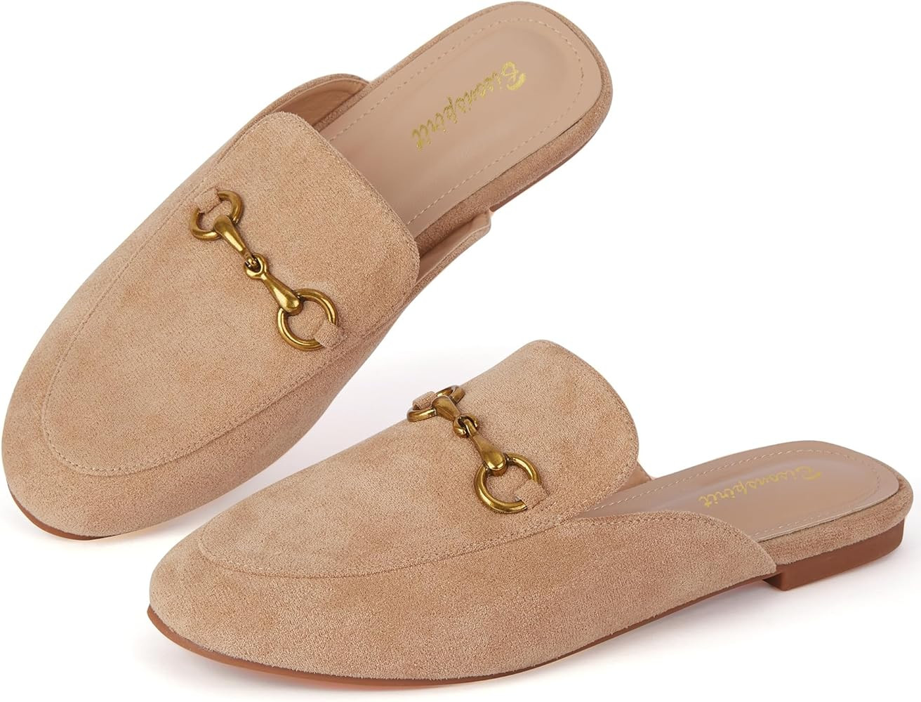 BISON SPIRIT Mules for Women Flats Round Toe Slip On Mules Comfortable Loafer Shoes | Amazon (US)