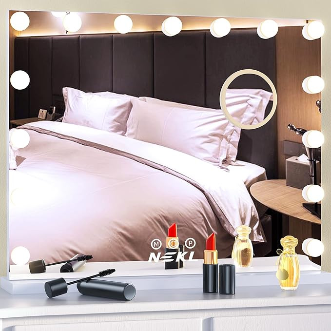 Vanity Mirror with Lights NEKL, Hollywood Makeup Mirror 15 Bulbs 23x19 Inch, 3 Modes, Hollywood M... | Amazon (US)