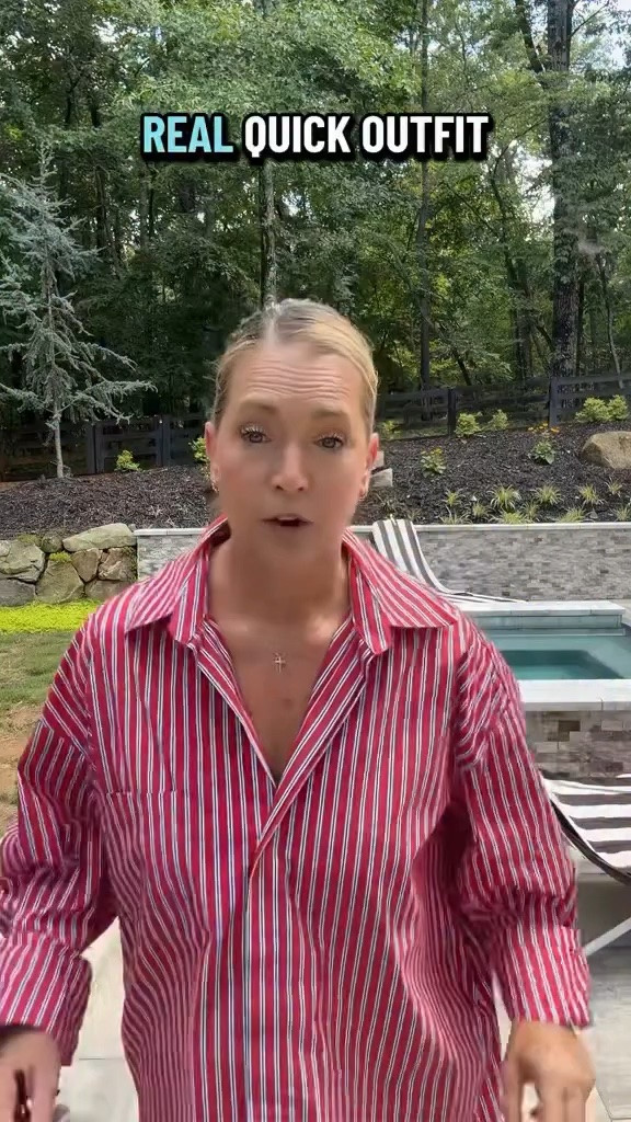 If you’re looking for modern, wearable outfit ideas for women in midlife, follow @shoppixieco —I’m Jill, and I’m here to help us dress our age…just cooler. ❤️

Today’s outfit is one of those wonderfully easy sets that makes you look completely put together without actually having to put an outfit together. I’ve been wearing this red striped DISSH set so much: relaxed shorts, an oversized button-up, and that effortless matching look that always feels a little more elevated than separates.

I love wearing the shirt with the matching shorts, but you could also un-button it
Over a tank, tuck it, tie it at the waist, or wear it separately with denim. The shorts would be so cute with a plain white tee, and the button-up could easily work with jeans, long denim shorts, or even over a swimsuit. Matching sets are the ultimate mix-and-match pieces—and they make getting dressed so easy.

This is exactly the kind of style I share at ShopPixieCo: current but wearable, comfortable but still cool, and realistic for our actual midlife lives. Think elevated everyday outfits, premium denim, relaxed tailoring, comfortable shoes, interesting color, great accessories, and pieces that can be worn more than one way.

I’m over 50, and I don’t believe personal style becomes less fun as we get older. If anything, this is when we finally know what we like, what feels good, and what deserves space in our closets. We can wear the color. We can try the trend. We can choose comfort without giving up style—and we never have to disappear into boring clothes just because we’ve reached a certain age.

If that sounds like your kind of fashion conversation, follow ShopPixieCo for modern midlife outfit ideas, wearable trends, cool finds, easy styling inspiration, and plenty of real-life try-ons. You can also check my bio for links to this red striped set and the rest of the outfit.

Would you wear the full matching set, or would you split the pieces up and style them separately?

#MidlifeStyle #Over50Style #StyleOver50 #FashionOver50 WomenOver50 MidlifeFashion ModernMidlife OutfitIdeas EverydayStyle MatchingSet TwoPieceSet TryOnReel CasualChic WearableStyle ShopPixieCom