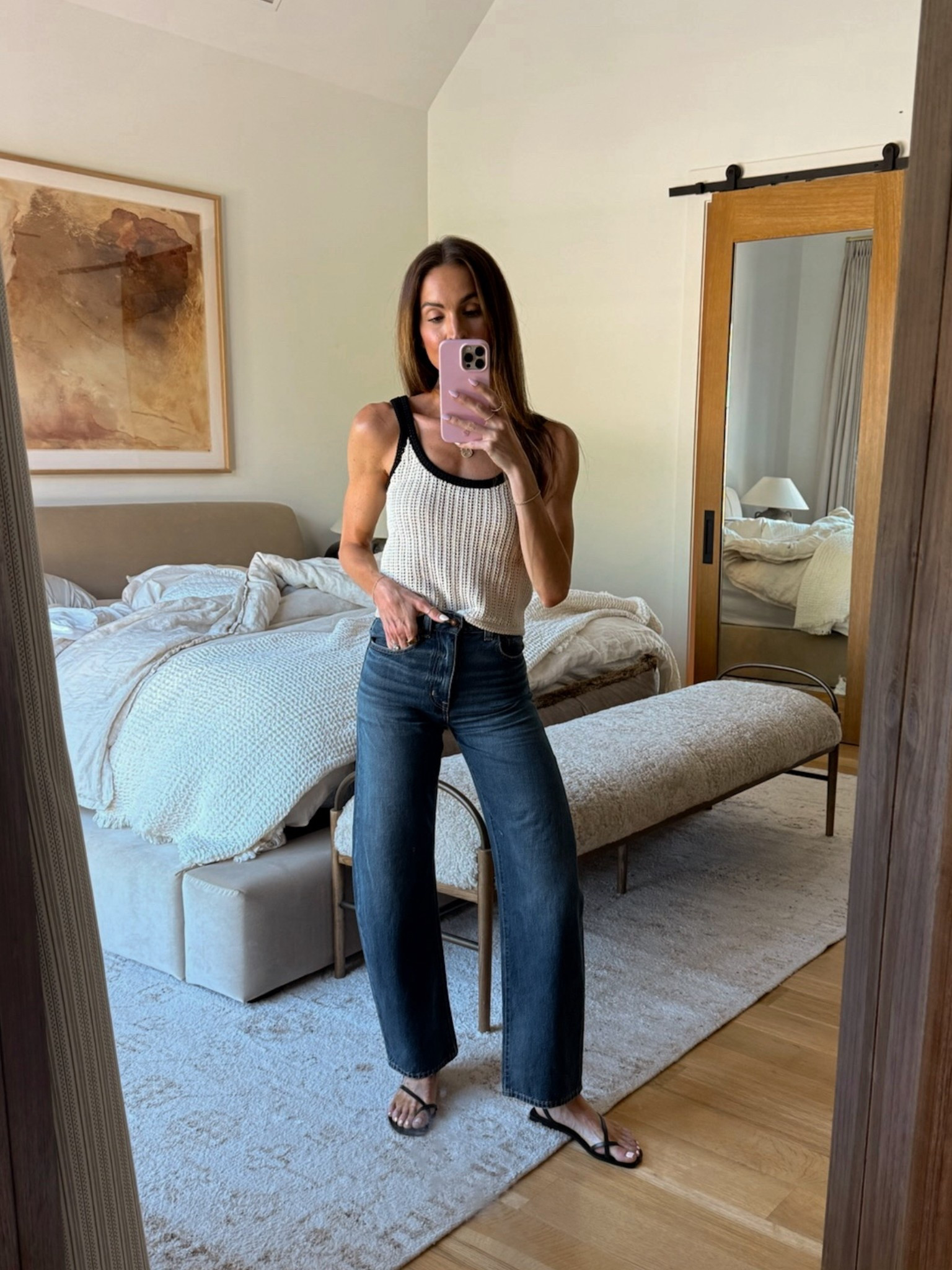 25% off madewell!! this sweater tank + these dark barrel jeans make me so happy 🖤