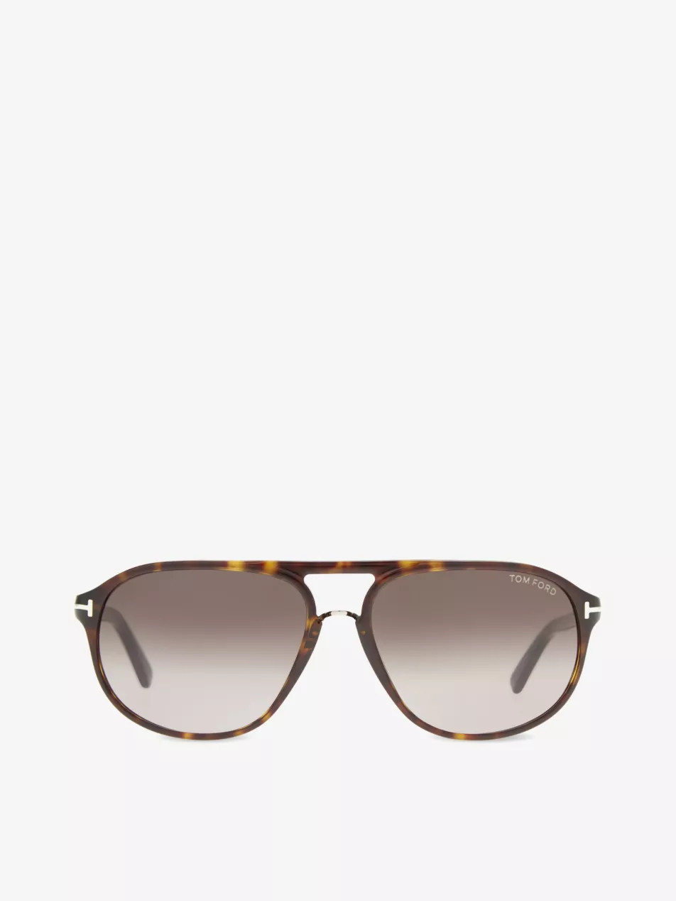 Jacob tortoiseshell aviator sunglasses | Selfridges