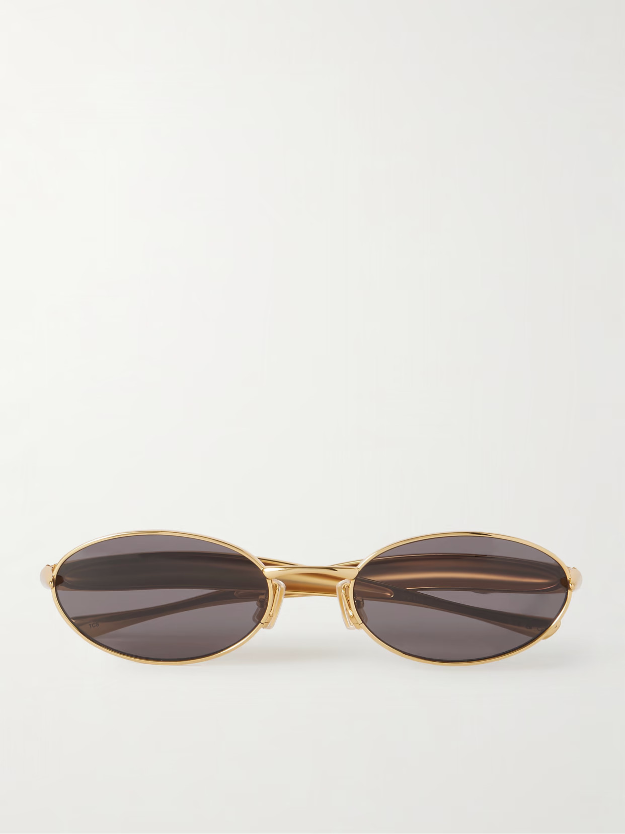 BOTTEGA VENETA EYEWEAR - Sardine Oval-frame Gold-tone Sunglasses - One size | NET-A-PORTER (US)