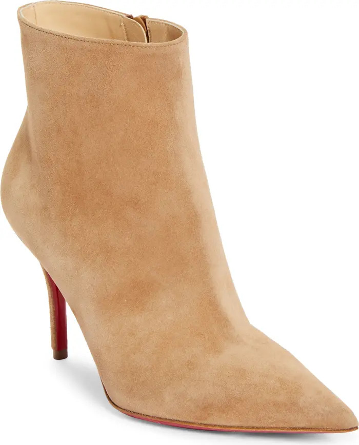 Christian Louboutin Apostropha Pointed Toe Suede Bootie (Women) | Nordstrom | Nordstrom