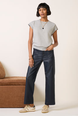 KUT FROM THE KLOTH Women's Avery Coated Straight Leg Pants, Size 4, Blue | Evereve