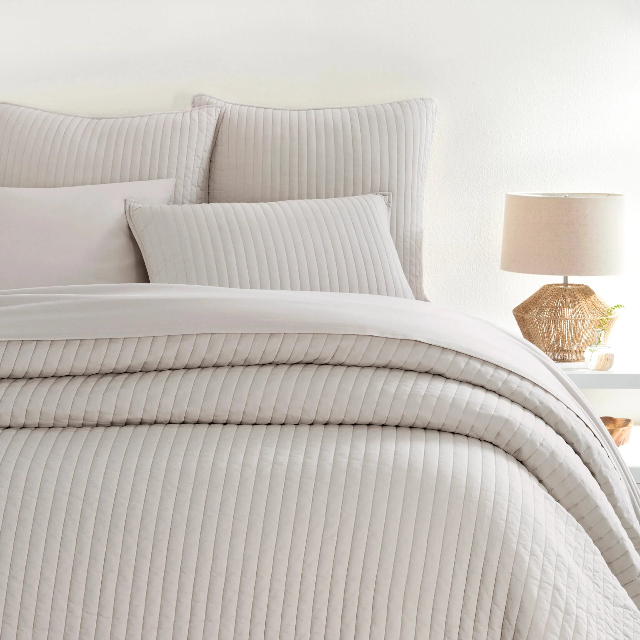 Cozy Cotton Dove Grey Quilt - Full/Queen | Annie Selke