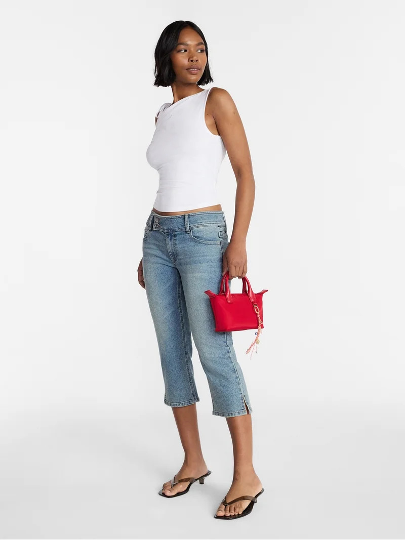 No Boundaries Low Rise Denim Capri Pants, 21" Inseam, Women's 0-20 | Walmart (US)