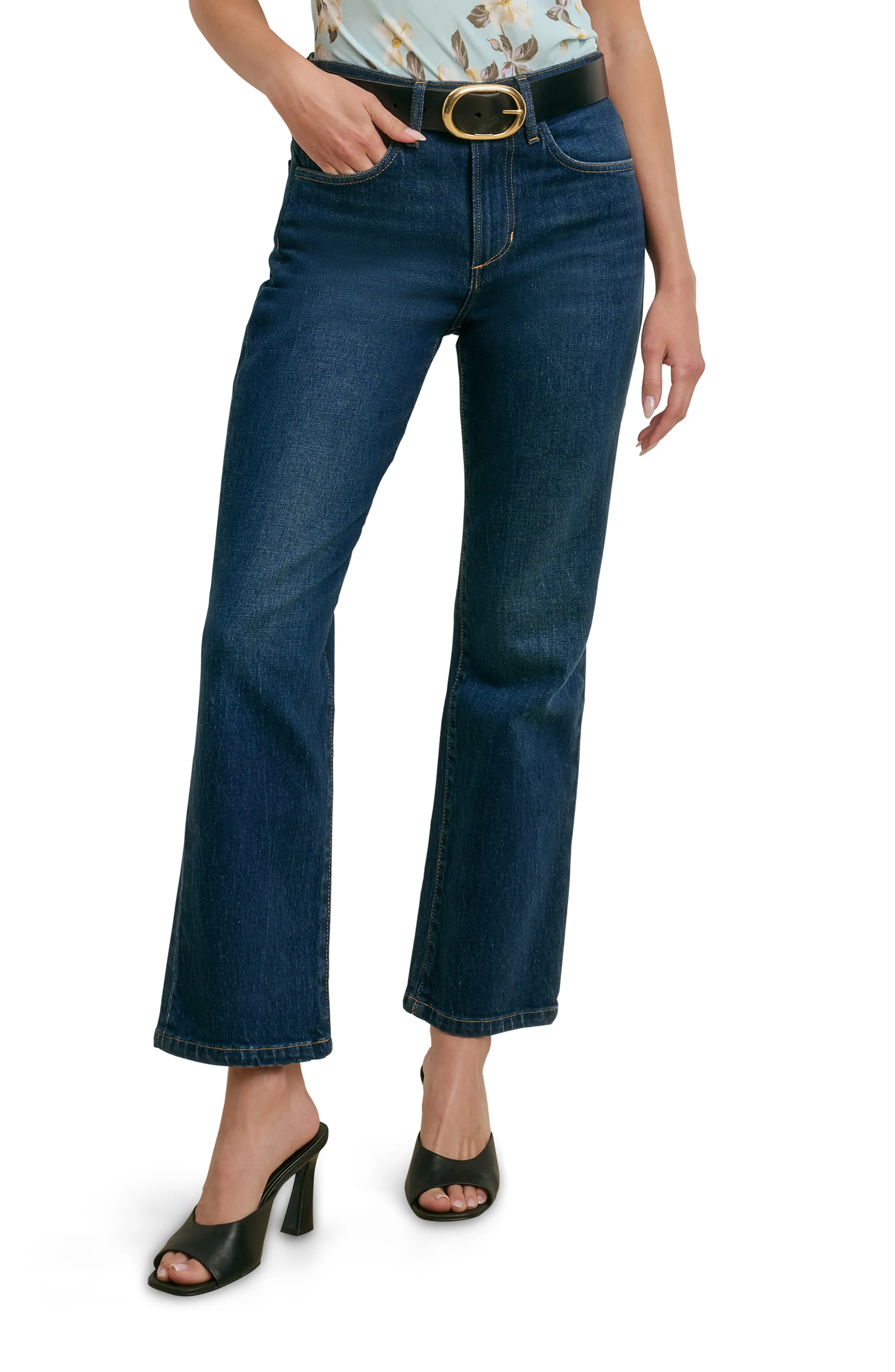Favorite Daughter The Dot Mid Rise Straight Ankle Jeans in Adelaide at Nordstrom, Size 30 | Nordstrom