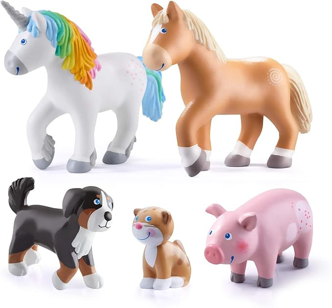HABA Little Friends Animal Toys Favorites Bundle – Set of 5 Mini Animals for Ages 3+, Compatibl... | Amazon (US)