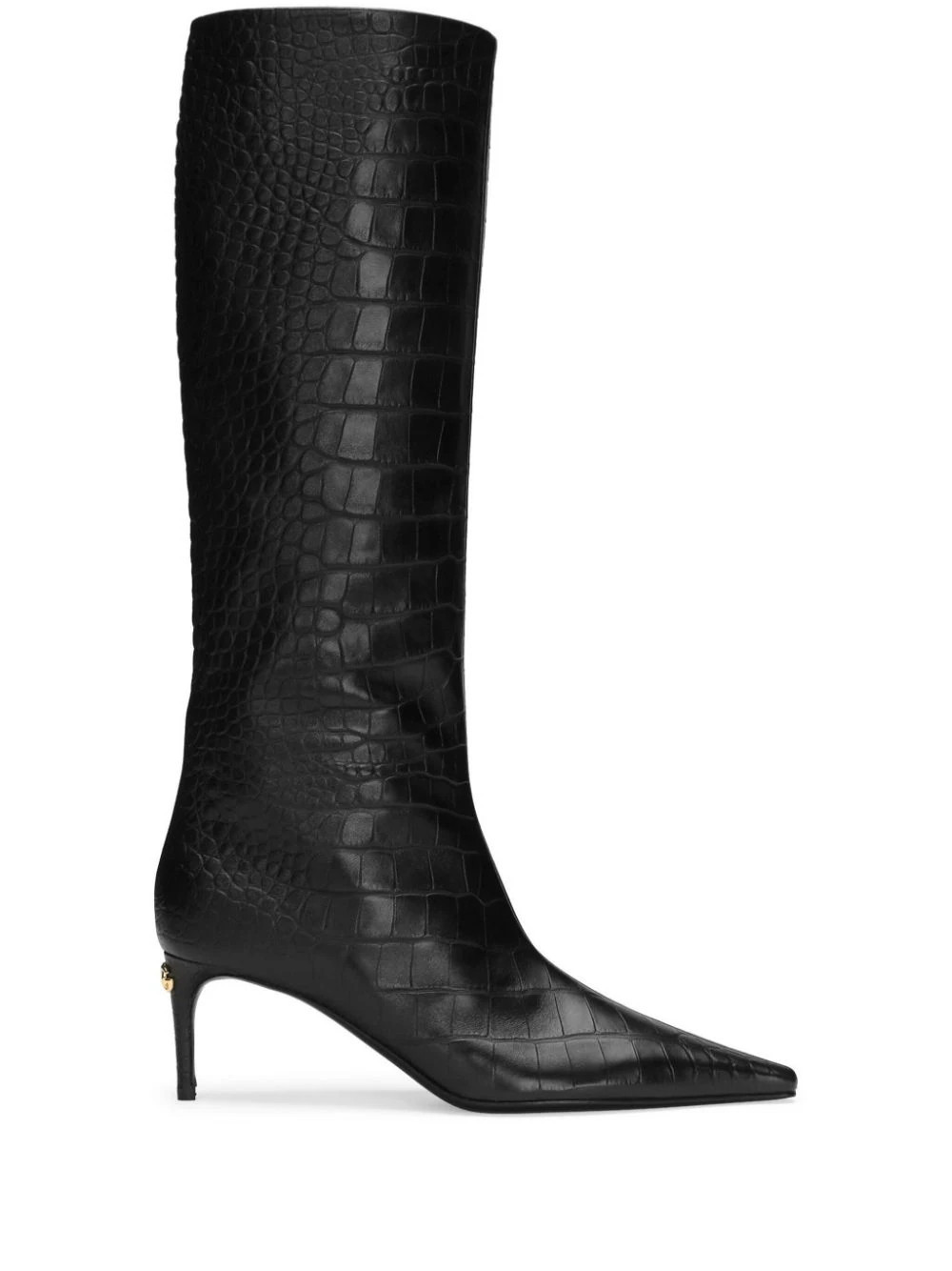 Dolce & Gabbana crocodile-embossed leather boots - Black | Farfetch Global