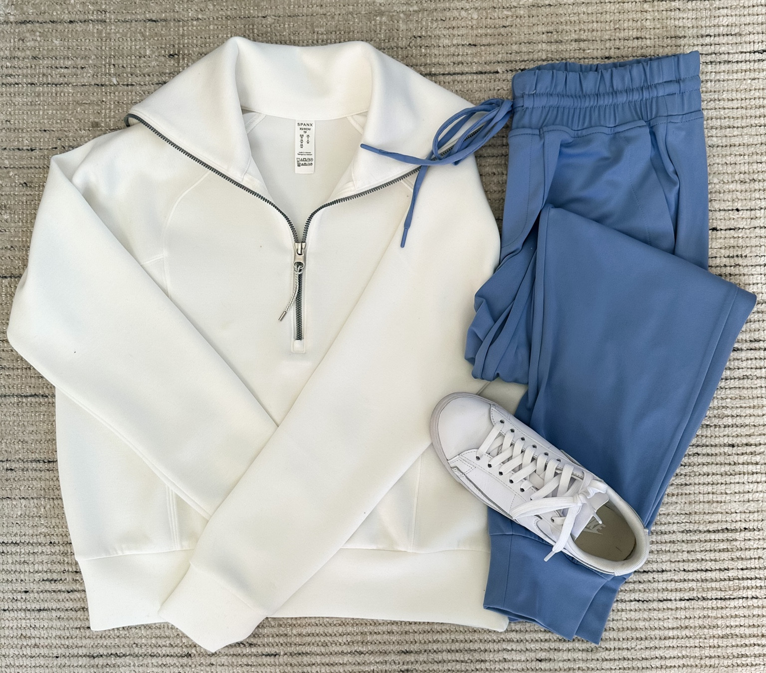 Casual athleisure with Spanx pullover and Loft Lou and Grey joggers! Pants 30% off with code YAY and pullover 10% off with code HXSPANX. Great outfit for workouts, running errands or lounging! 

#LTKstyletip #LTKsalealert