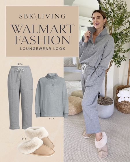 FASHION \ loungewear set and slippers for a cozy fall evening🍂 Walmart finds - wearing a XS. Size down!
@walmart @walmartfashion
#walmartpartner #walmartfashion

Mom outfit
Sweatpants sweatshirt 

#LTKfindsunder50 #LTKstyletip #LTKSeasonal