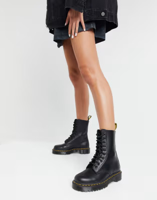 Dr Martens 1490 10 eye bex boots in black | ASOS (Global)