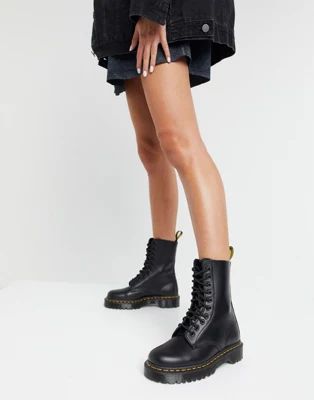 Dr Martens 1490 10 eye bex boots in black | ASOS (Global)