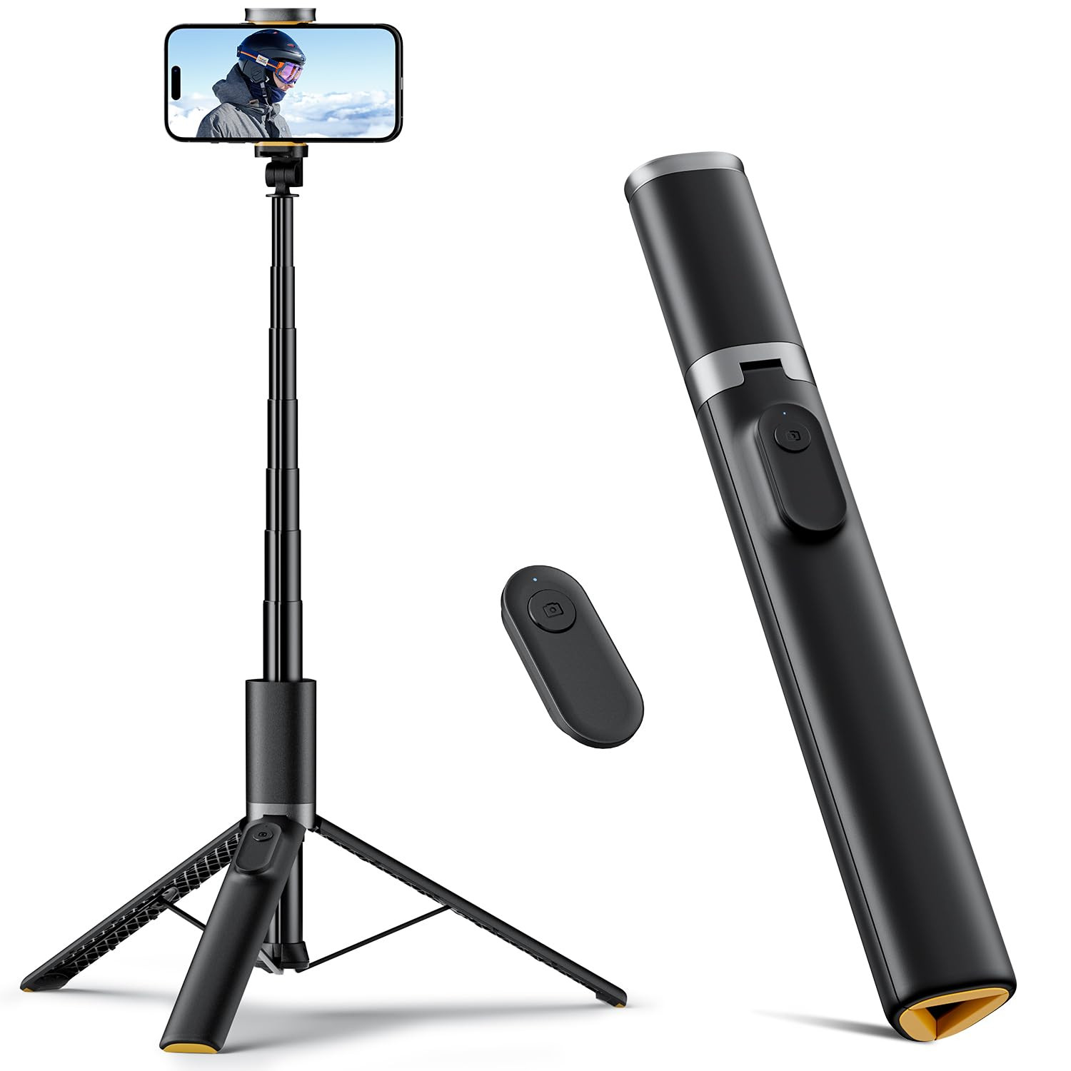 TODI 63" Cell Phone Selfie Stick Tripod, Portable Tripod for iPhone with Wireless Remote, Extenda... | Amazon (US)