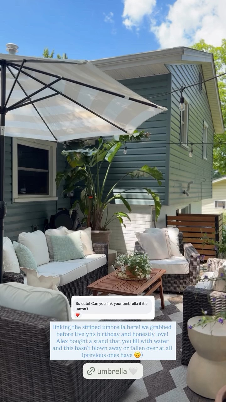 linking the striped umbrella here! we grabbed before Evelyn’s birthday and honestly love! Alex bought a stand that you fill with water and this hasn’t blown away or fallen over at all (previous ones have 🙃) @walmart @shop.ltk