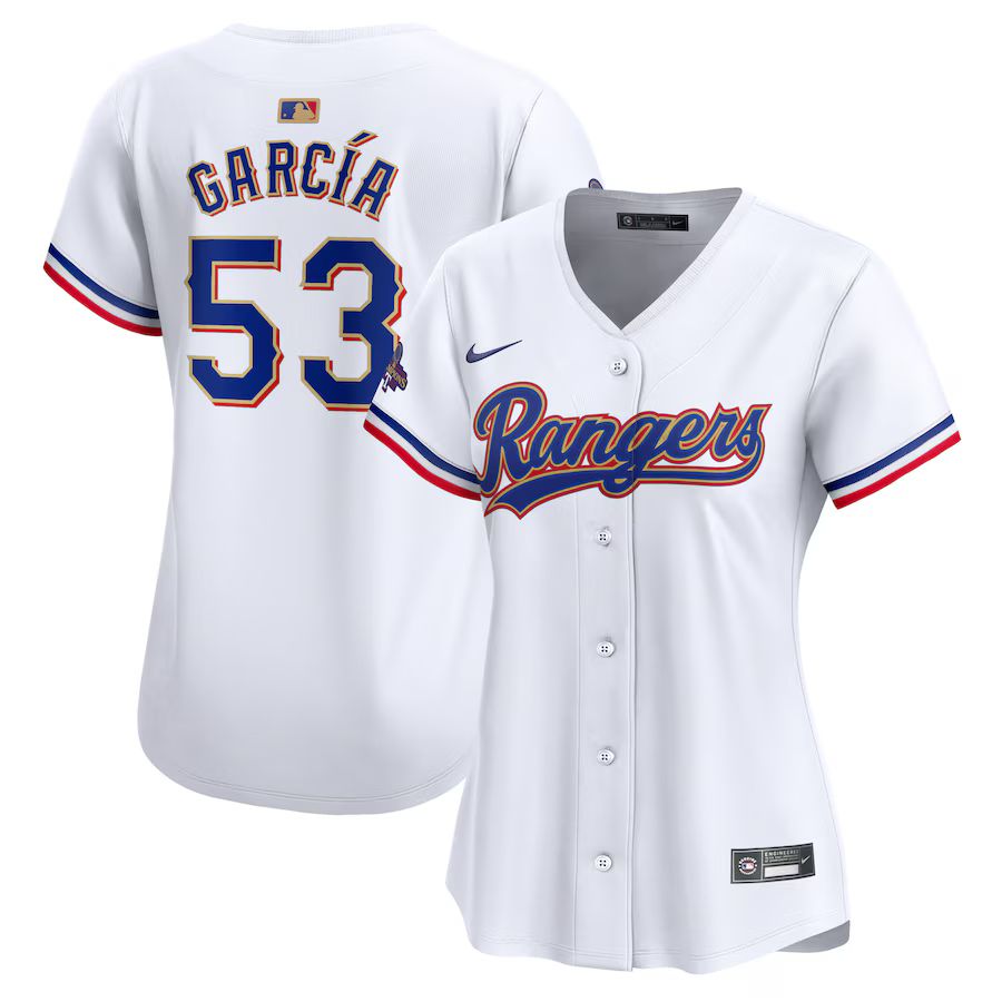 Women's Texas Rangers Adolis Garcia Nike White 2024 Gold Collection Limited Player Jersey | MLB Shop