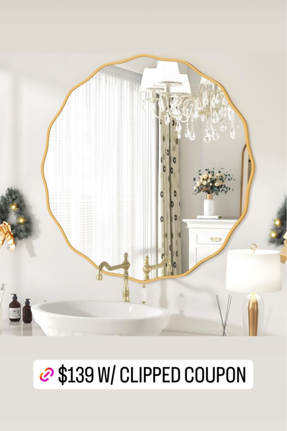 Large gold mirror