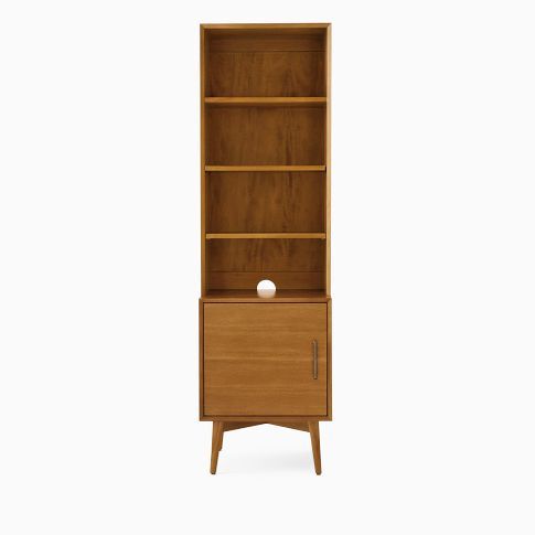 Mid-Century Narrow Bookcase w/ Closed Storage (20.5") | West Elm (US)