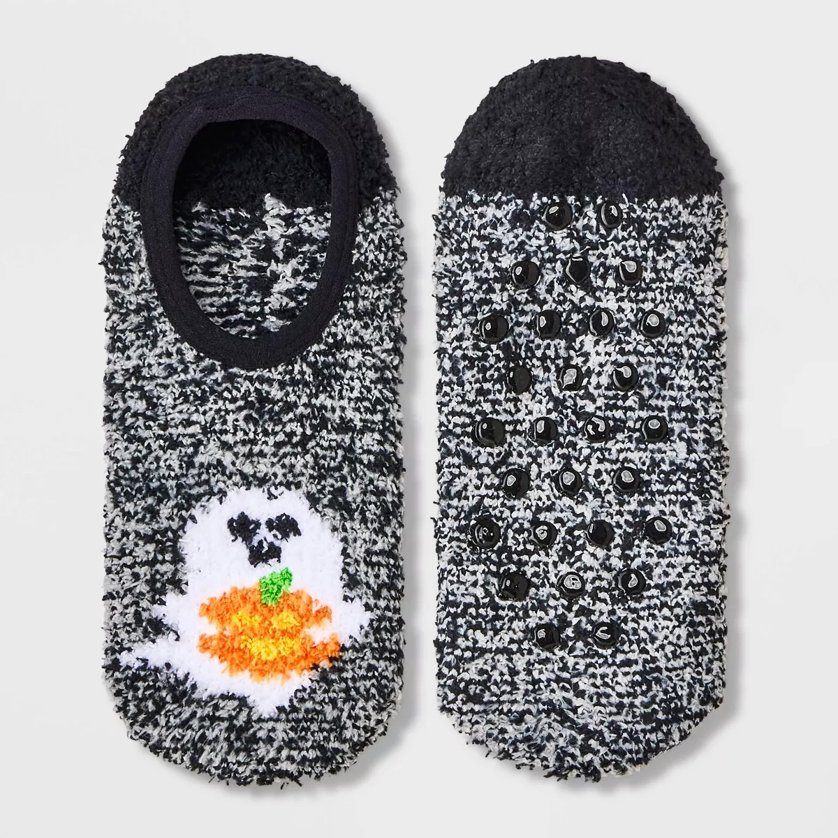 Women's Ghost Pumpkin Halloween Cozy Liner Socks with Grippers - Hyde & EEK! Boutique™ Black/Wh... | Target