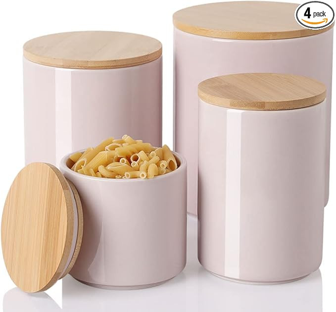 Sweejar Ceramic Kitchen Canister Sets, Porcelain Container for Countertop, Heavy Food Storage Jar... | Amazon (US)