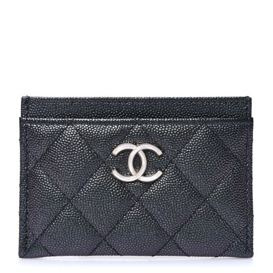 CHANEL Iridescent Caviar Quilted Card Holder Black | FASHIONPHILE (US)