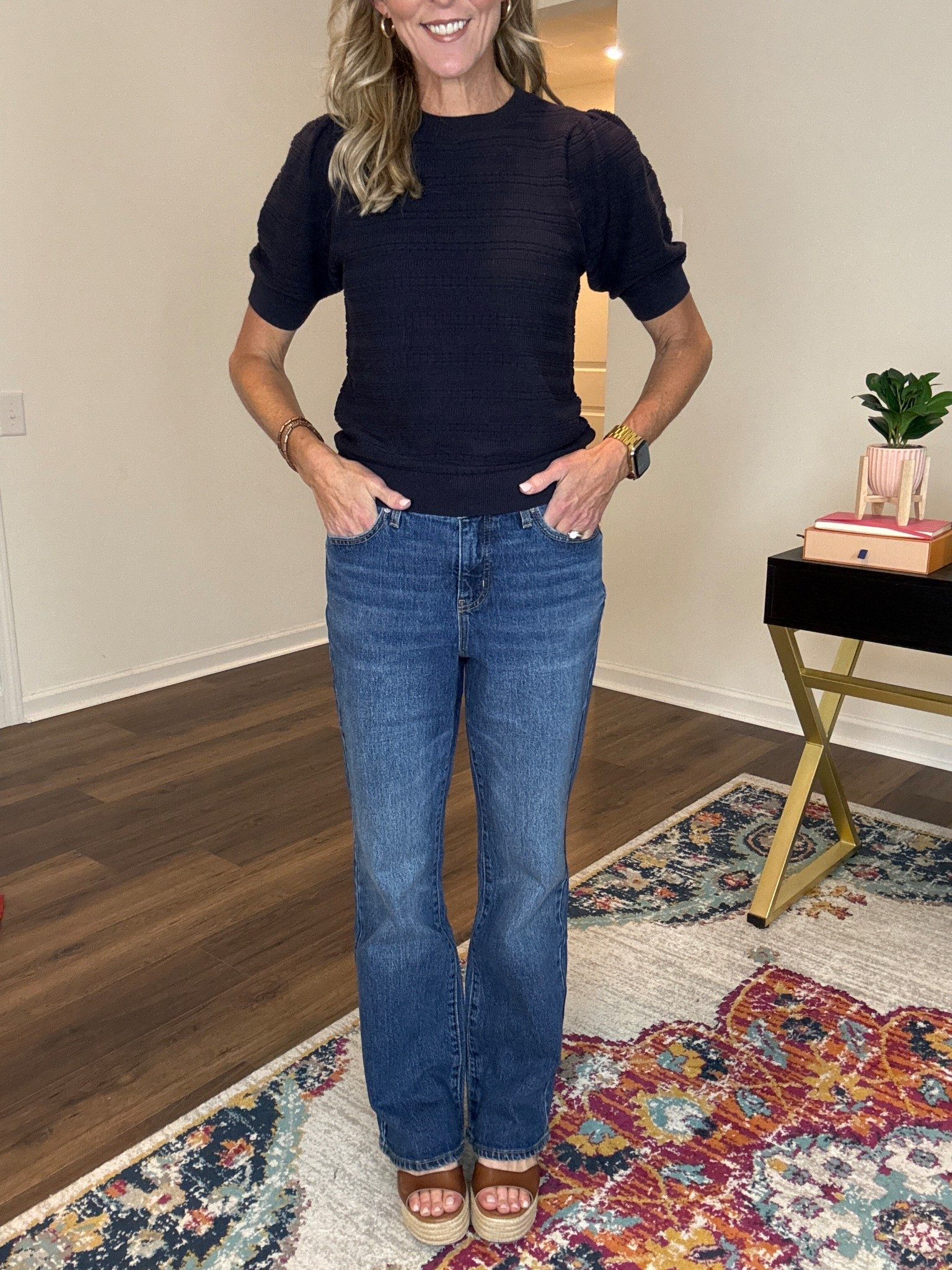 Free assembly women’s mid rise full length the boat cut jeans less than $30. You’ve got the skinny and the wide legs in the capris but now it’s time for the classic boot cut jeans. There’s a hint of stretch and these are the perfect mid rise to flatter your shape.  With your normal size. 

Teacher, jeans, teacher, outfits, teacher

#LTKSaleAlert #LTKShoeCrush #LTKSeasonal