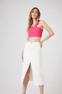 Split-Hem Twill Maxi Skirt | Forever 21 (US)