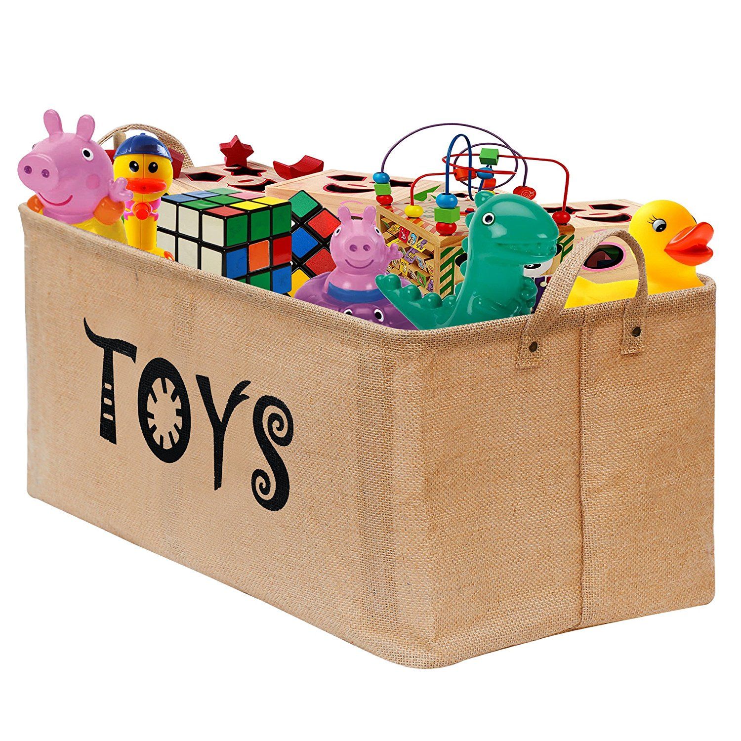 Gimars Basket Storage 22" Large Jute Bin Toy Chest Organizer with Handles for Nursery, Playroom, ... | Walmart (US)