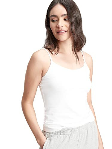 GAP Womens Fitted Top Cami Shirt, White Global, Small Tall US | Amazon (US)