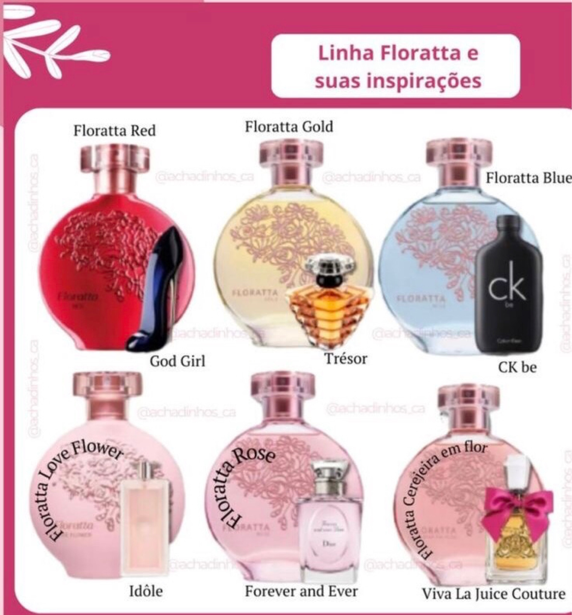 Essas inspirações do Floratta são SENSACIONAIS!!! Quem ama a linha Floratta? 

Sou apaixonada pela linha floratta, fora que os frascos são lindíssimos. 
Esses perfumes nacionais são inspirados em perfumes importados. Desta forma ficamos mega cheirosas sem gastar muito, e o melhor com muita qualidade. 

Agora me diga, qual é o seu favorito?🤩😍

#perfume #floratta #perfumesimportados #dicas #economia #marketingdigital 

#LTKbeauty #LTKstyletip #LTKbrasil