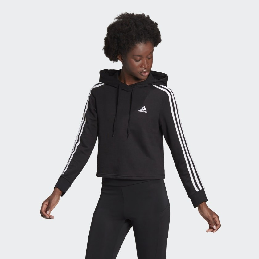 Essentials 3-Stripes Cropped Hoodie | adidas (US)