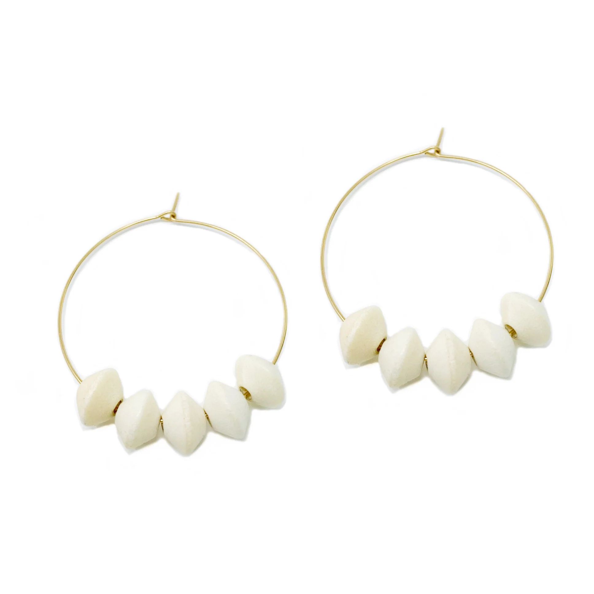 hoop earrings 35 mm | 14k gold-filled | bicone | Reef rain aria