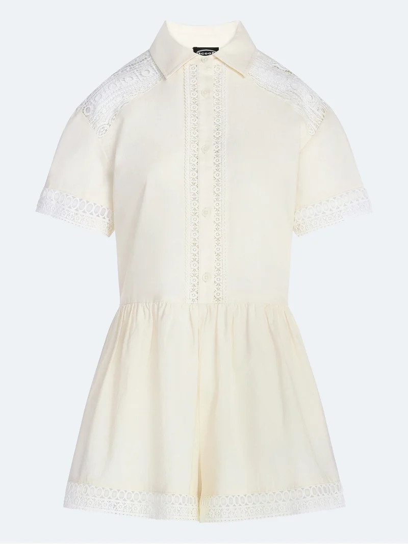 Scoop Women's Crochet Romper, Sizes XS-4XL | Walmart (US)