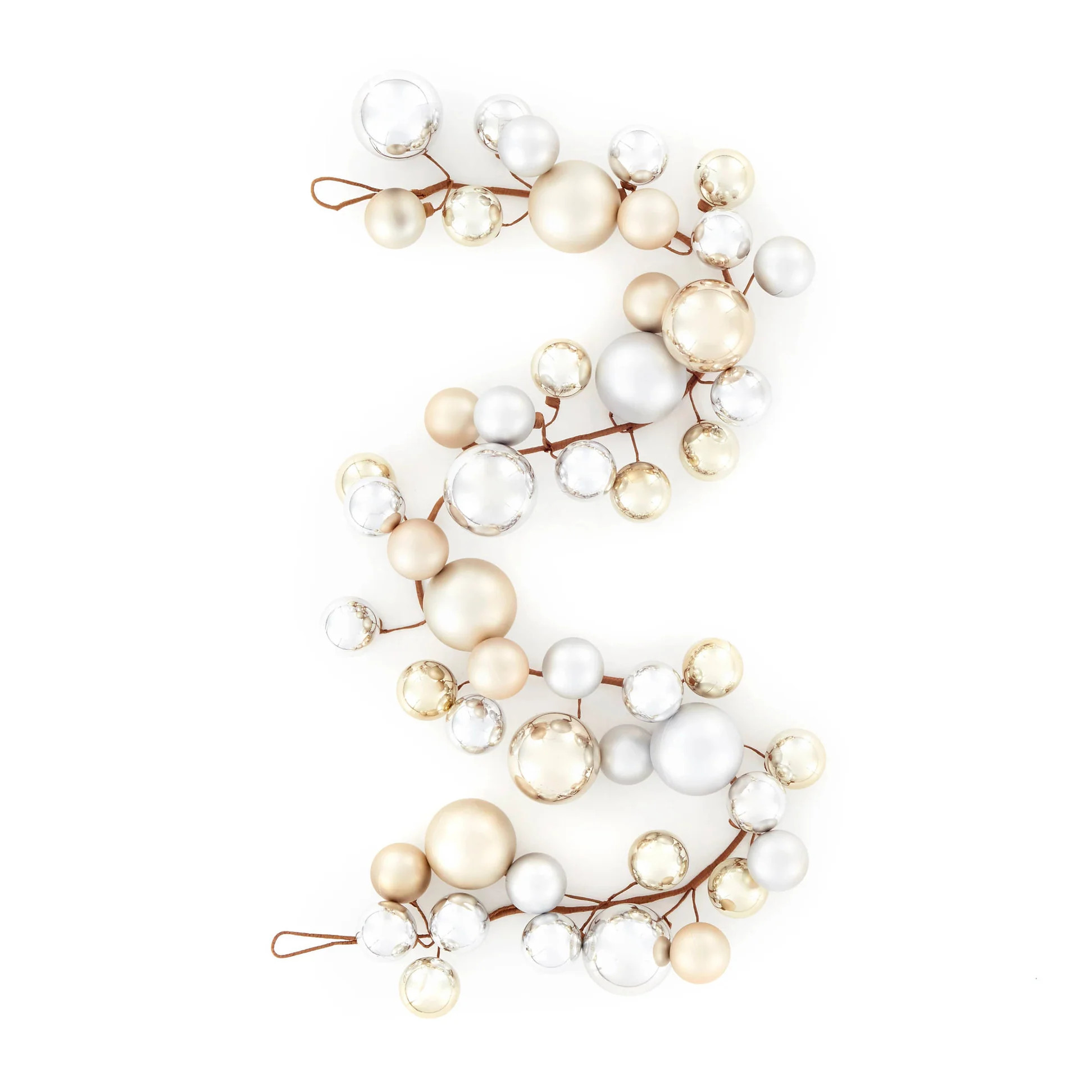 Champagne & Silver Ball Garland | Annie Selke