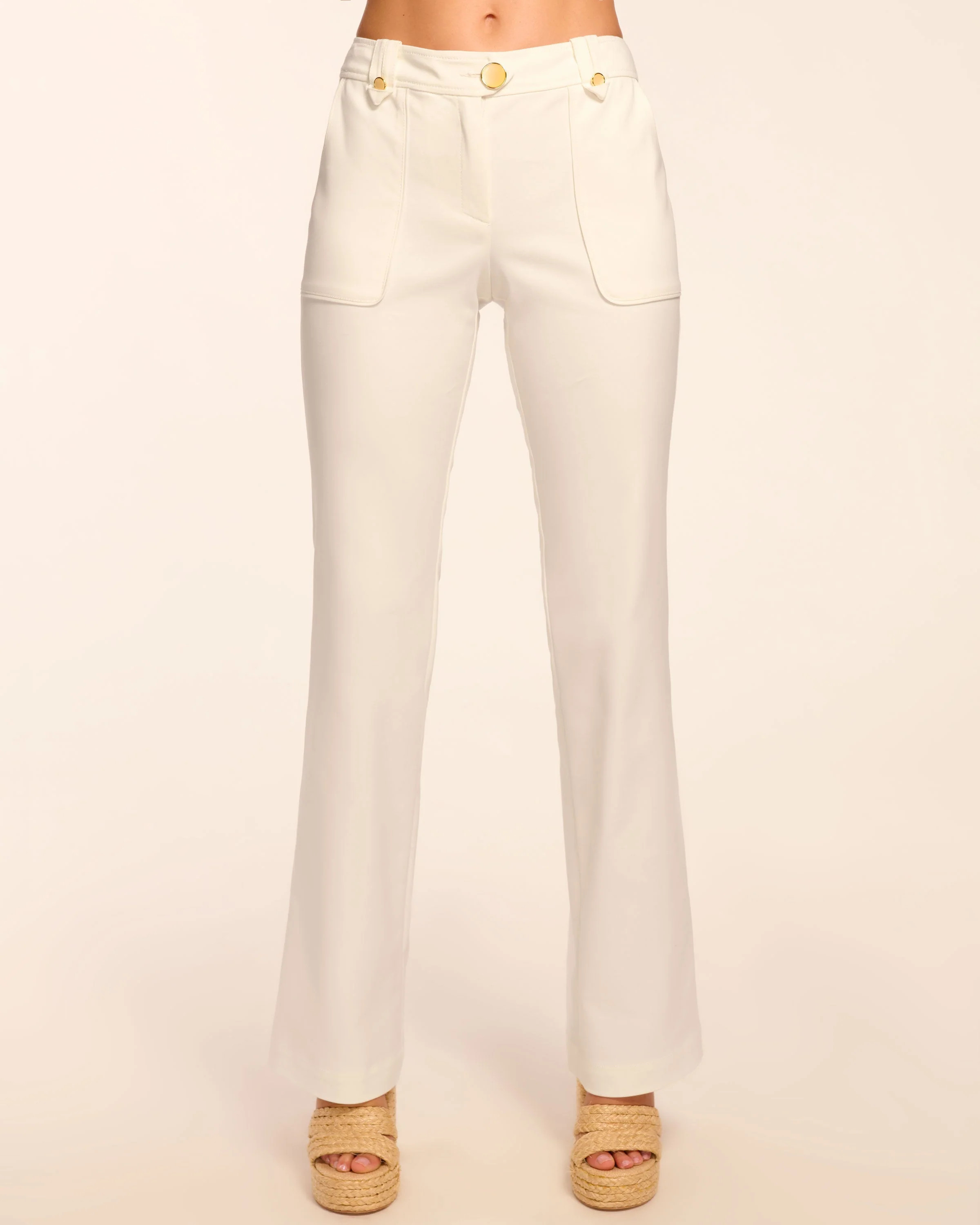Marit Stretch Cotton Pant in Ivory | Ramy Brook