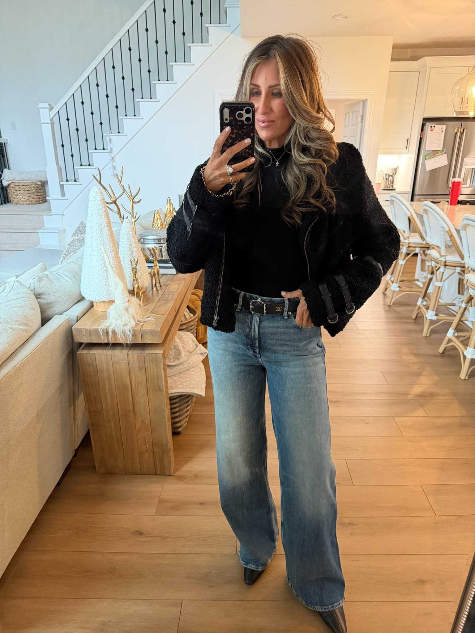 Winter outfit inspo, winter jacket, moto jacket, easy outfit, wide leg jeans, booties, themominstylee

#LTKootd #LTKSeasonal #LTKOver40