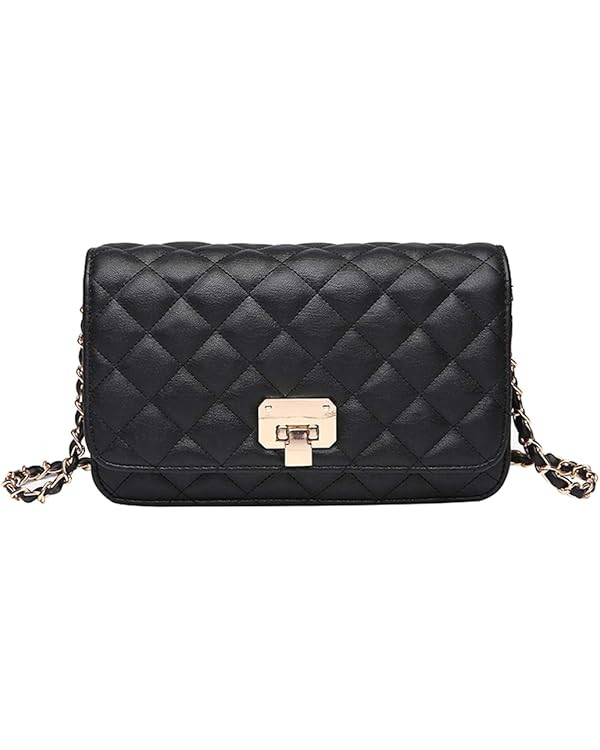 Women Leather Shoulder Bag Fashion Clutch Handbag Quilted Designer Crossbody Bag with Chain Strap | Amazon (US)