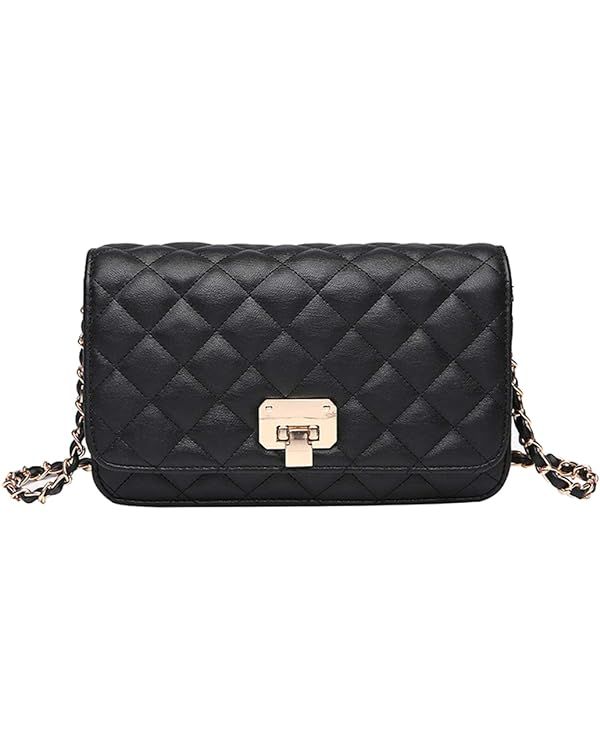 Women Leather Shoulder Bag Fashion Clutch Handbag Quilted Designer Crossbody Bag with Chain Strap | Amazon (US)