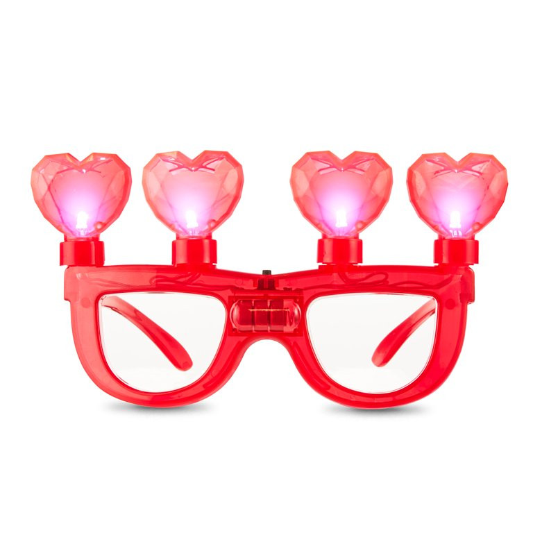 Valentine's Day Light-up Glasses with Red Hearts, Ages 12+, by Way To Celebrate for Boys, Girls, ... | Walmart (US)