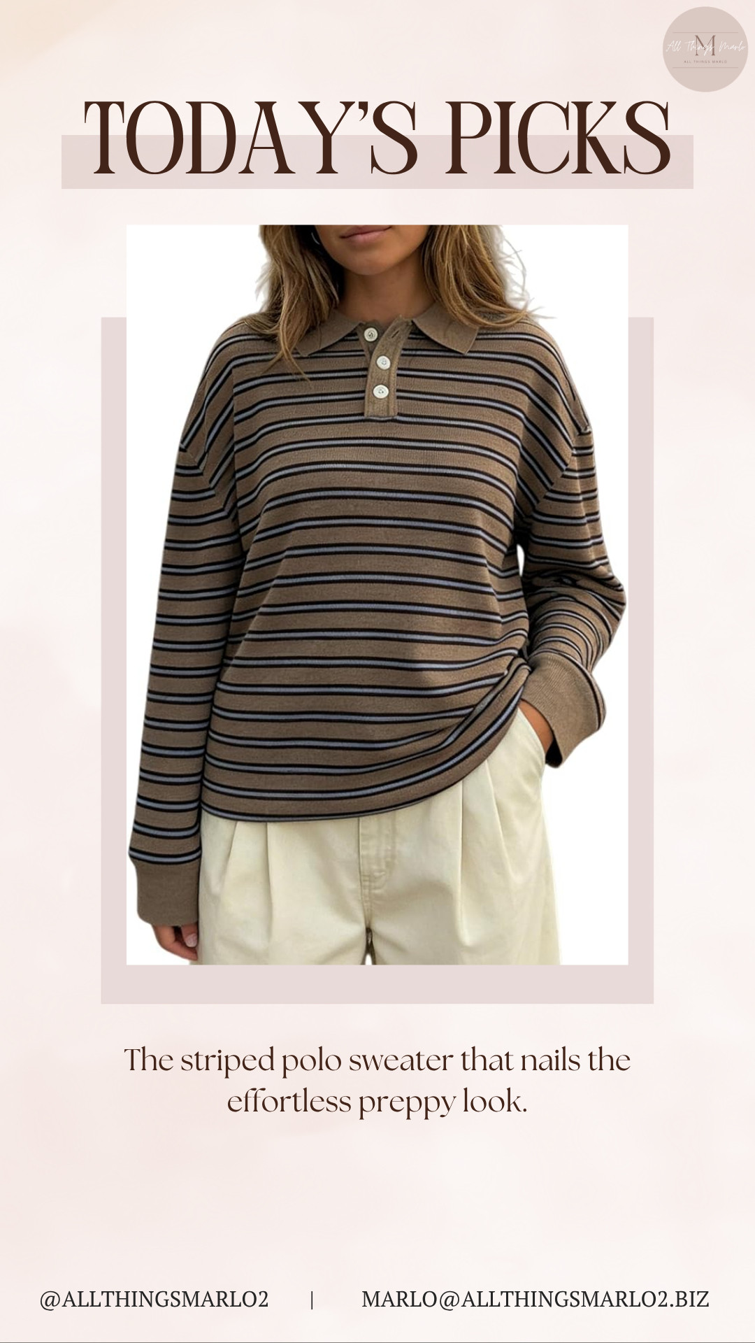 The striped polo sweater that nails the effortless preppy look. 

 #LTKSeasonal #LTKWorkwear #LTKTravel