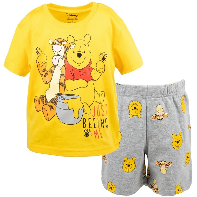 Disney Winnie the Pooh Tigger Toddler Boys Graphic T-Shirt French Terry Shorts Set Orange/Gray 5T | Walmart (US)
