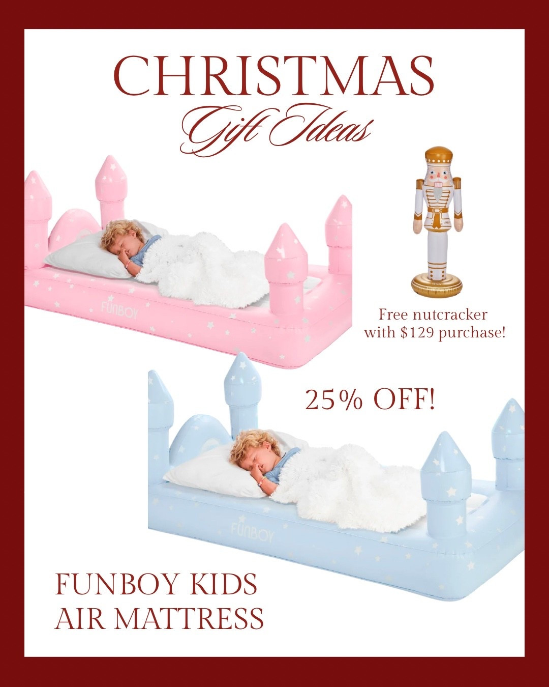 The cutest air mattresses for kids to make movie nights or sleepovers way more fun! Everything is 25% off and you get a free 3.5ft inflatable Nutcracker with purchase of $129 or more! 

#LTKCyberWeek #LTKGiftGuide #LTKKids