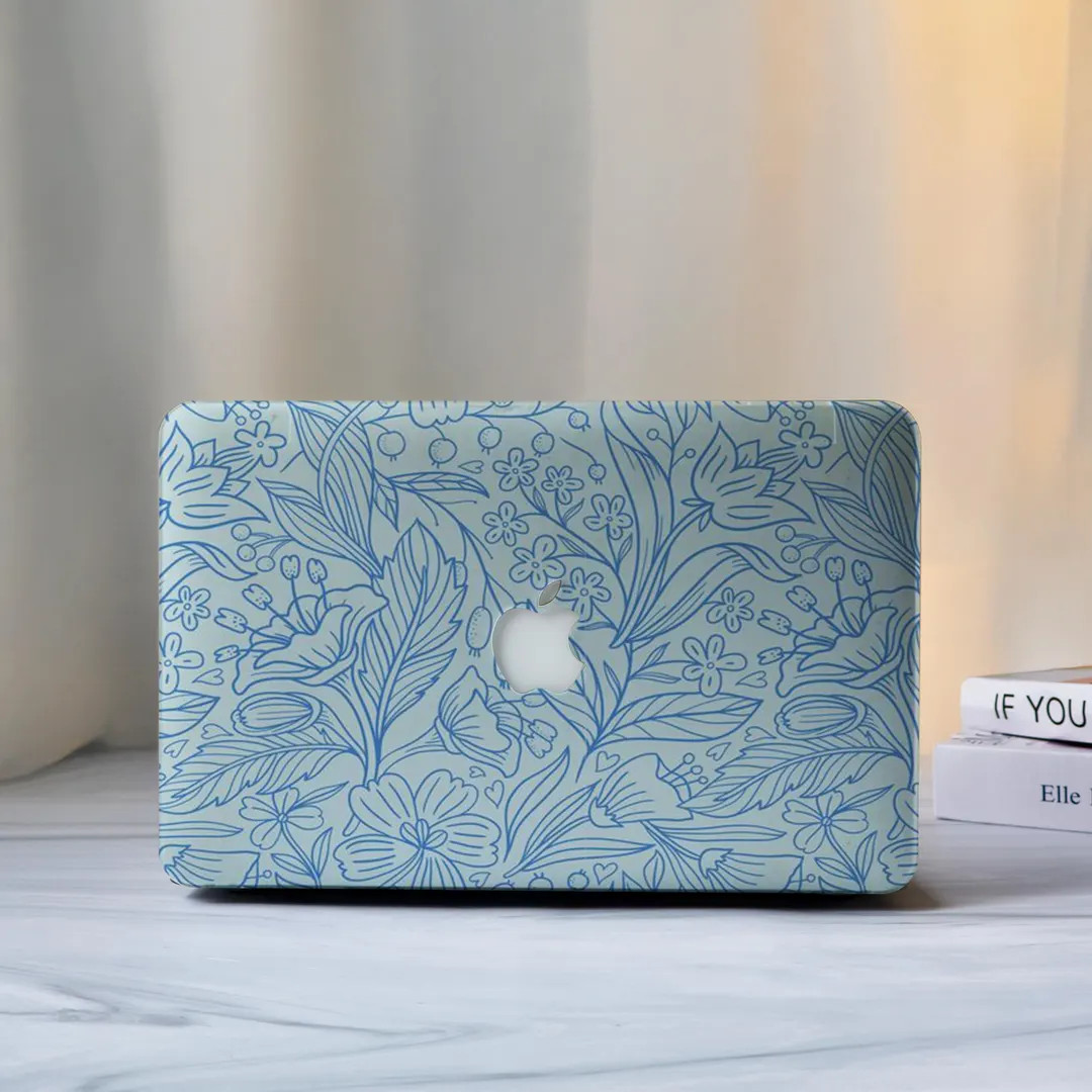 Blue Flowers Macbook Case Cover for Air 15/13/11 Inch, Macbook Pro 13/14/15/16, Laptop Sleeves M4... | Etsy (US)