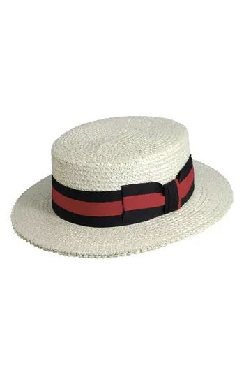 Men's Scala Straw Boater Hat - White | Nordstrom