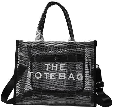 Narflum Travel Clear Tote Bags for Women Transparent Adjustable Tote Bag - Marc Jacobs Dupe Tote- | Amazon (US)